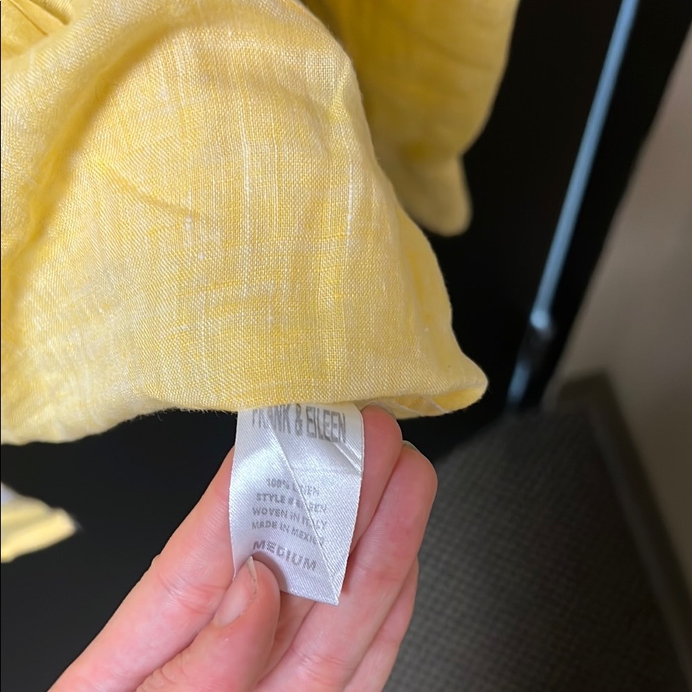 Frank & Eileen Light Yellow Casual Shirt linen - Picture 6 of 7